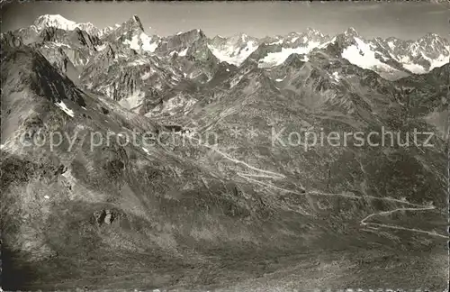 Grand Saint Bernard Hospice et le Mont Blanc Alpenpanorama Kat. 