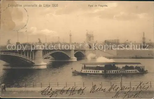 Liege Luettich Pont de Fragne Dampfer Kat. Luettich