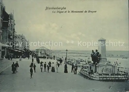 Blankenberghe La Digue et le Monument de Bruyne Kat. 