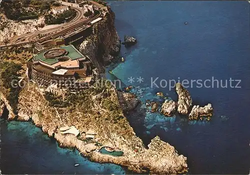 Taormina Sizilien Grande Albergo Capotaormina Fliegeraufnahme Kat. 