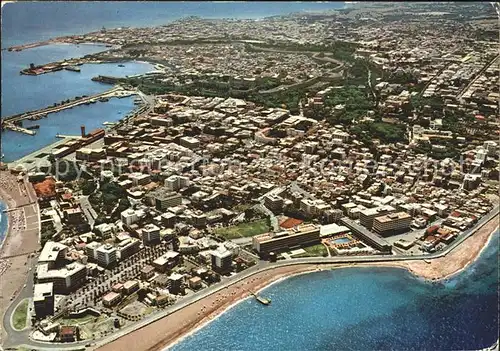 Rhodos Rhodes aegaeis Fliegeraufnahme mit Hafen Kat. 