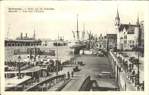 Antwerpen Anvers Zicht op de Schelde Kat. 