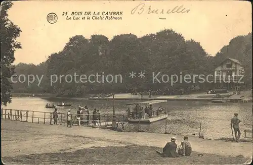 Bruxelles Bruessel Bois de la Cambre Le Lac et le Chalet Robinson Kat. 