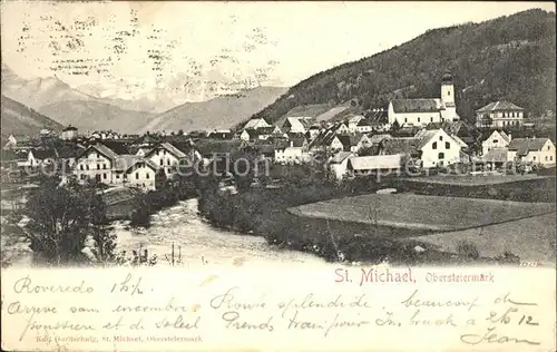 St Michael Obersteiermark Partie am Fluss Kirche Alpen