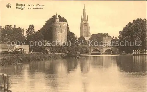 Bruges Flandre Le Lac d Amour La Tour l Eglise Kat. 