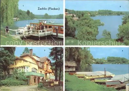 Zechlin Pommern Dampferanlegestelle Schwarzer See FDGB Erholungsheim Elsenhoehe Bootsliegeplatz  Kat. 