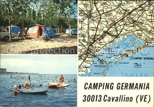 Cavallino Venezia Camping Germania Schlauchboot Landkarte Kat. 