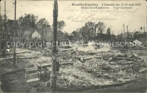Bruxelles Bruessel L' Incendie des 14-15 Aout 1910 /  /