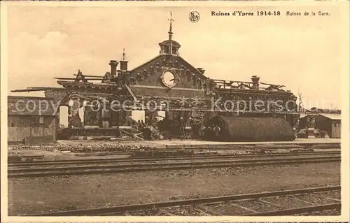 Ypres Ypern West Vlaanderen Ruines de la Gare /  /