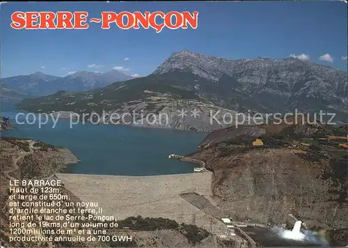 Lac de Serre Poncon Barrage Staumauer Stausee Franzoesische Alpen