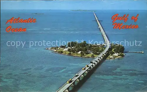 Florida Keys Seven Mile Bridge Atlantic Ocean and Gulf of Mexiko Air view Kat. 