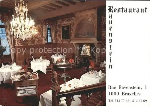 Bruxelles Bruessel Restaurant Ravenstein Kat. 