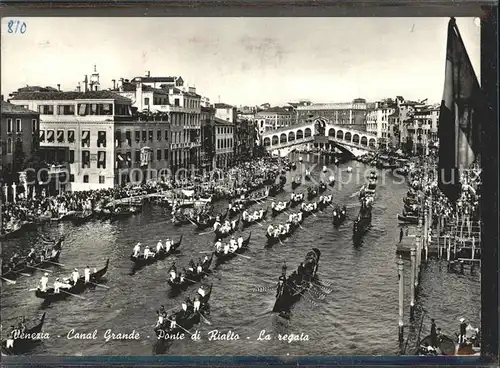 Venezia Venedig Canal Grande Ponte di Rialto Boote Gondeln Kat. 