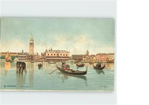 Venezia Venedig Panorama Gondoliere Kat. 