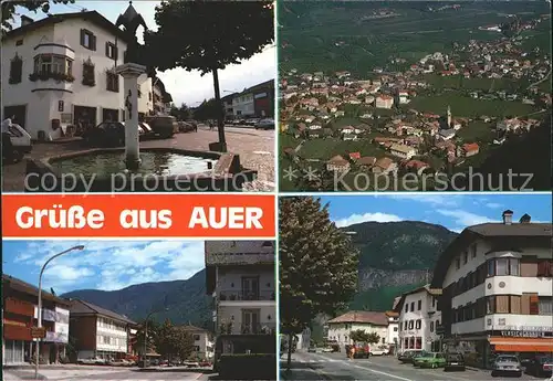 Auer Ora Suedtirol Totalansicht Brunnen Strassenpartien Kat. 