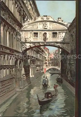 Venezia Venedig Ponte dei Sospiri Gondeln Kat. 