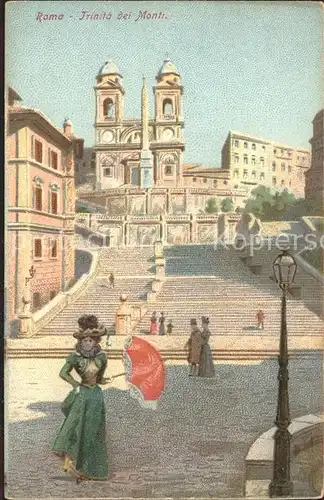 Roma Rom Trinita dei Monti Kuenstlerkarte Kat. 