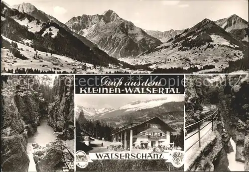 Walserschanz Kleinwalsertal Alpenpanorama Grenzgasthof Schlucht Kat. 