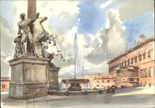 Roma Rom Zeichnung Piazza del Quirinale Kat. 