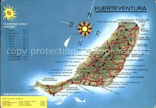 Fuerteventura Kanarische Inseln Landkarte Kat. 