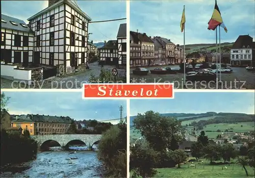 Stavelot Liege Teilansichten Fachwerkhaus Bruecke Platz Kat. 