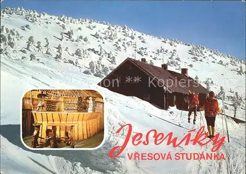 Vresova Turisticka chata Jeseniky Berghuette Altvatergebirge Winterpanorama Kat. 