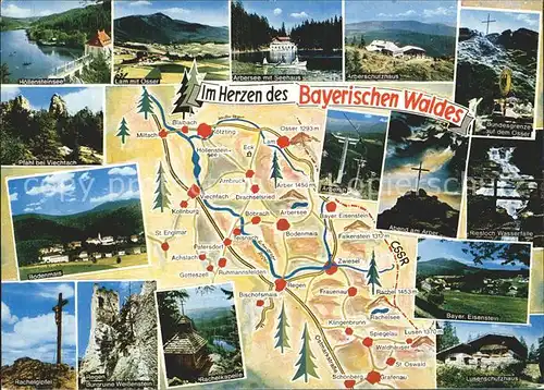 Bayerischer Wald Hoellensteinsee Lam Osser Arbersee Seehaus Arberschutzhaus Bodenmais Arber Gipfelkreuz Riesloch Wasserfaelle Rachelgipfel Burgruine Weissenstein Rachelkapelle Bayer Eisenstein Luisenschutzhaus