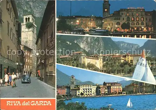 Riva del Garda Hotel Sole Strassenmotiv Segelboot  Kat. 