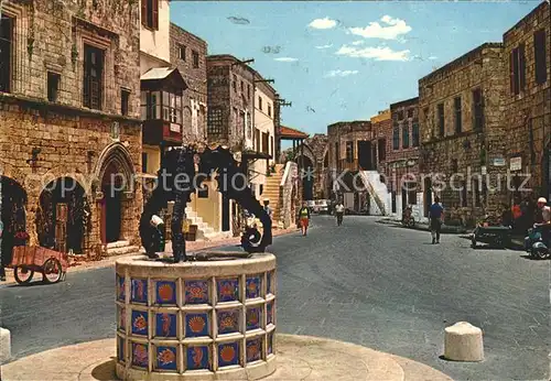 Rhodos Rhodes aegaeis Brunnen alt Stadtteil Kat. 