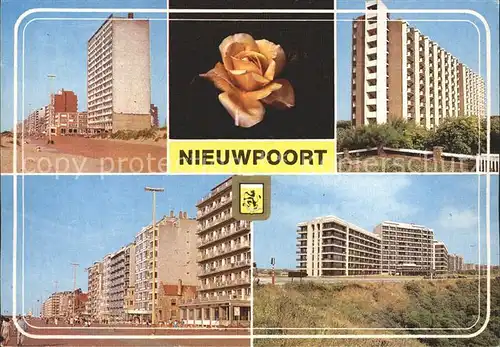 Nieuwpoort West Vlaanderen Hochhaeuser Wohnblocks Siedlung Rose Kat. 