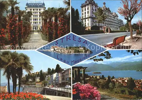 Stresa Lago Maggiore Teilansichten Hotel Uferpromenade Alpenpanorama