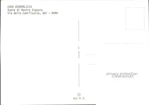 Roma Rom Suore di Nostra Signora Casa Generalizia  Kat. 
