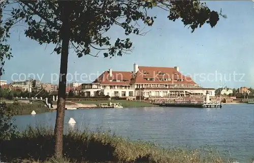 Knokke Heist Uferpartie am Wasser Bootssteg Hotel Restaurant Kat. 