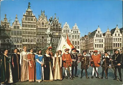 Antwerpen Anvers Gildehuizen aan de Grote Markt Kat. 