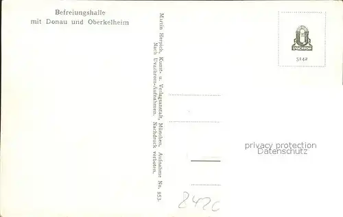 Kehlheim Regensburg Befreiungshalle mit Donau und Oberkehlheim