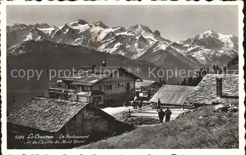 La Creusaz Restaurant et la Chaine du Mont Blanc