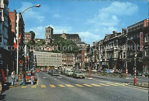 Liege Luettich Strassenpartie mit St. Martinskirche Kat. Luettich