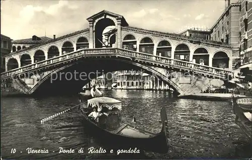 Venezia Venedig Ponte di Rialto e Gondola Kat. 