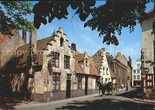 Brugge Walplaats Place du Rempart Pferdekutsche Kat. 