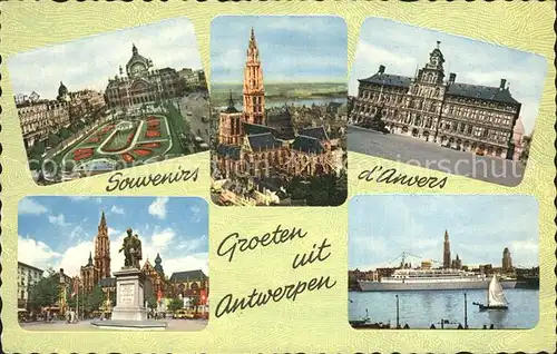 Antwerpen Anvers Muenster Rathaus Dampfer Denkmal  Kat. 
