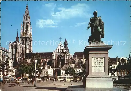 Antwerpen Anvers Standbeeld van Rubens Groenplaats Kat. 