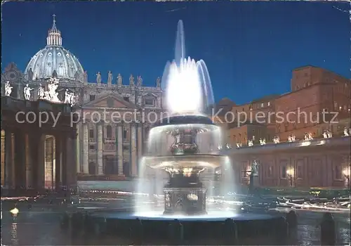 Rom Roma Heiliger Petrus Platz bei Nacht Kat. 