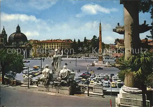 Roma Rom Piazza del Popolo Volksplatz Statue Obelisk Kat. 