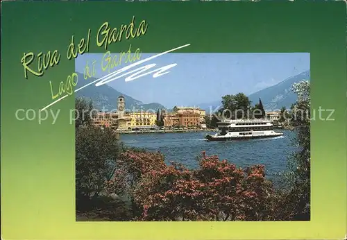 Riva del Garda Scorcio panoramico Uferpartie am Gardasee Ausflugsdampfer Kat. 