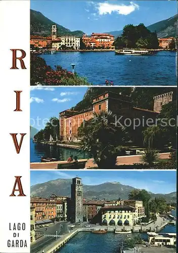 Riva del Garda Uferpartie am Gardasee Hafen Kat. 