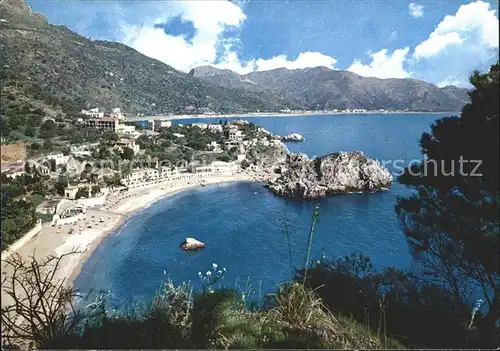 Taormina Sizilien Panorama Strand Kueste Kat. 