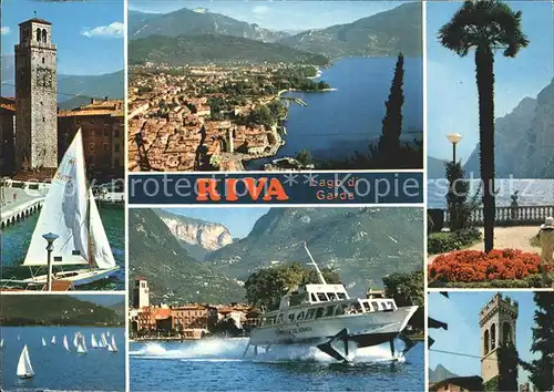 Riva del Garda Panorama Gardasee Turm Promenade Segelregatta Boot Kat. 