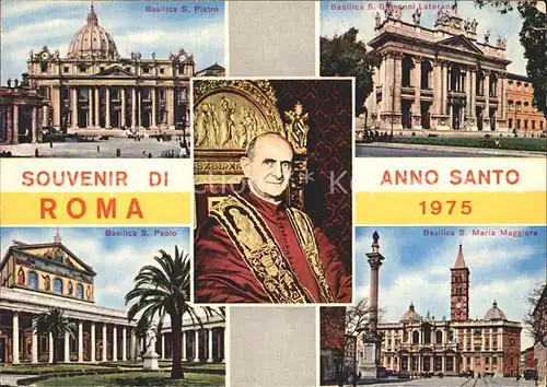 Rom Roma Papst Paul VI und die vier Roemischen Basiliken Kat. 