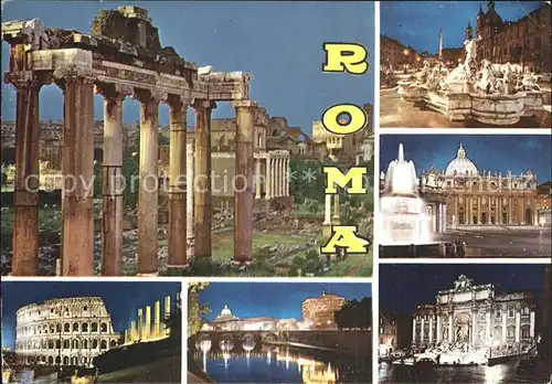 Rom Roma Sehenswuerdigkeiten der Stadt bei Nacht Kat. 