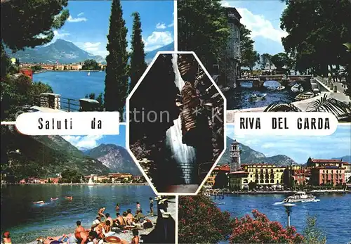 Riva del Garda Uferpromenade Strand Gardasee Wasserfall Kat. 